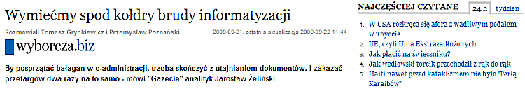 Wymie�my spod ko�dry brudy informatyzacji